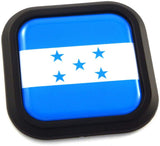 Honduras Flag Square Black rim Emblem Car 3D Decal Badge Hood Bumper sticker 2"