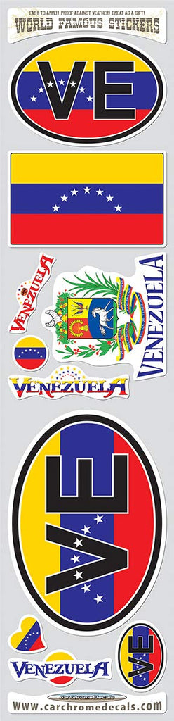 Venezuela 10 Stickers Set Flag Scottish Decal Bumper stiker car auto Bike Laptop