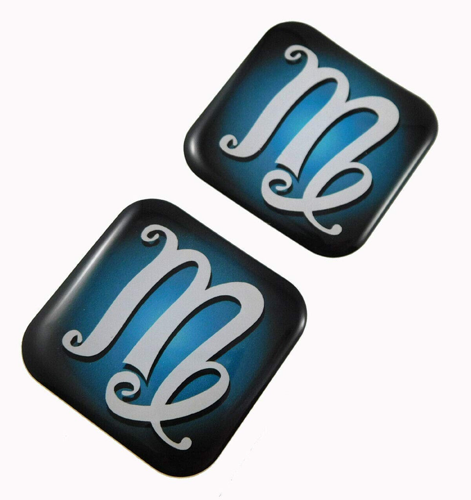 Virgo Zodiac, Square Domed Decal Emblem car Biker Gel Stickers 1.5" 2pc.