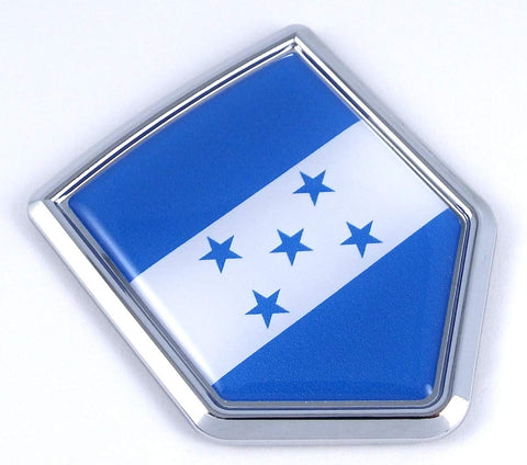 Honduras Flag Emblem Chrome Car Decal Sticker Dome