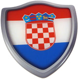 Croatia Flag Shield Domed Decal 3D Look Emblem Resin car Sticker 2.6"x3"