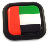 UAE Flag Square Black rim Emblem Car 3D Decal Badge Hood Bumper sticker 2"