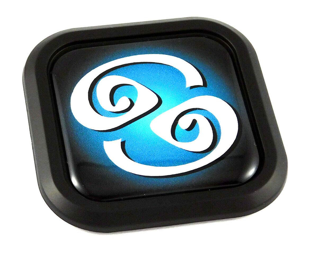 Cancer Zodiac Square Black edge rim Emblem Car 3D Decal Badge Bumper 2"