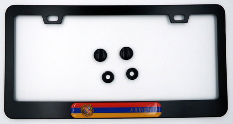 Armenia Flag Metal Black Aluminium Car License Plate Frame Holder