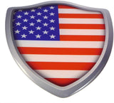 USA American Flag Shield Domed Decal 3D Look Edge Emblem Resin Sticker 2.6"x3"