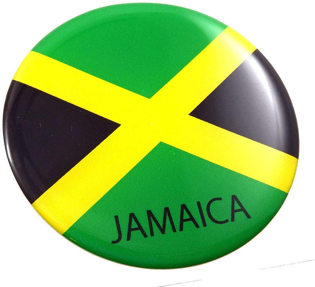 Jamaica Jamaican Round Domed Decal Emblem Car Bike 2.44"
