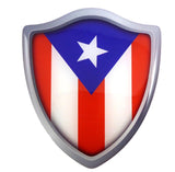 Puerto Rico Flag Shield Domed Decal 3D Look Emblem Resin car Sticker 2.6"x3"