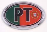 Portugal PT Portugese Car Chrome Emblem Bumper Sticker Flag Decal Oval