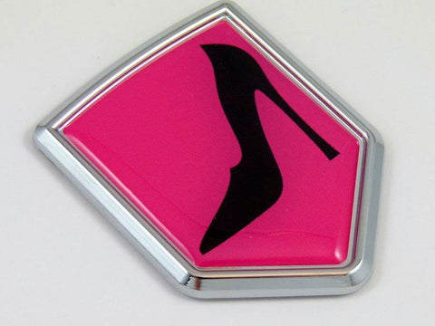 Lady Driver Woman Shoe Decal Car Chrome Emblem Sticker Badge Sign Crest Auto