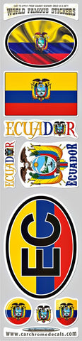 Ecuador 9 stickers set flags decals bumper stiker car auto bike laptop