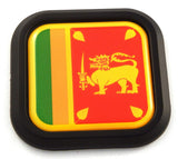 Sri Lanka Flag Square Black rim Emblem Car 3D Decal Badge Hood Bumper sticker 2"