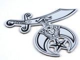 Shriners shriner chrome finish decal emblem 3D sticker car bike 2.75" flexible