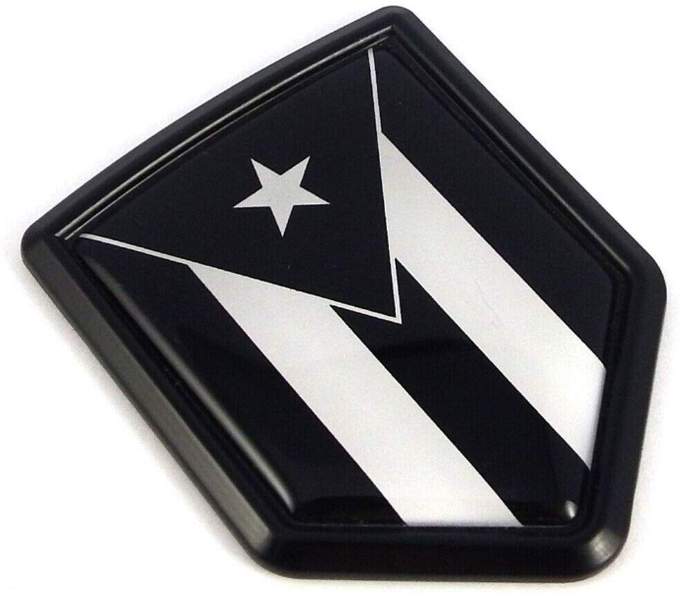 Puerto Rico Black and white flag Black Shield Car bike Decal crest Emblem