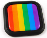 Pride Gay Lesbian Flag Square Black rim Emblem Car 3D Decal Badge Bumper 2"