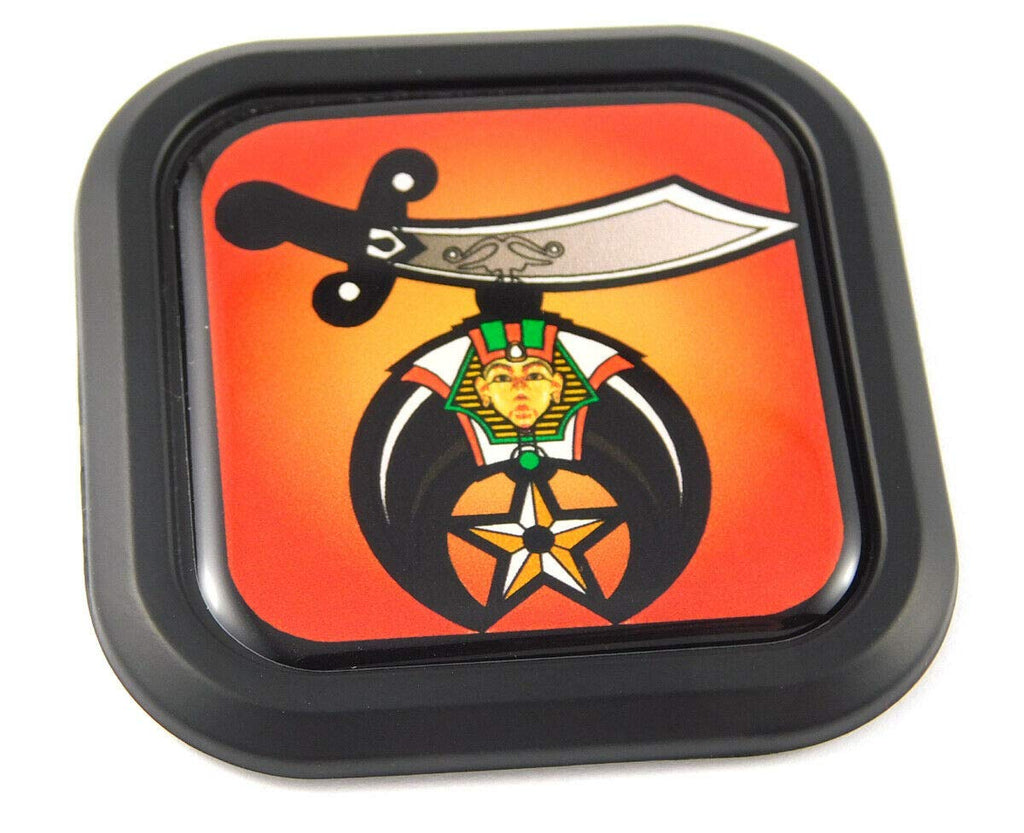 Shriner Shriners Mason Square Black rim Emblem Car 3D Decal Badge Bumper 2"