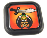 Shriner Shriners Mason Square Black rim Emblem Car 3D Decal Badge Bumper 2"