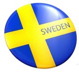 Sweden Swedish Flag Round Domed Decal Emblem Car Bike 3D Sticker 2.44"