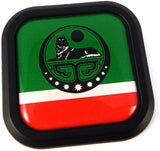 Chechny Flag Square Black rim Emblem Car 3D Decal Badge Hood Bumper sticker 2"