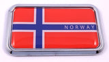 Norway Flag rectanguglar Chrome Emblem 3D Car Decal Sticker 3" x 1.75"