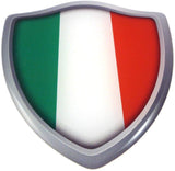 Italy Italian Flag Shield Domed Decal 3D Look Emblem Resin car Sticker 2.6"x3"