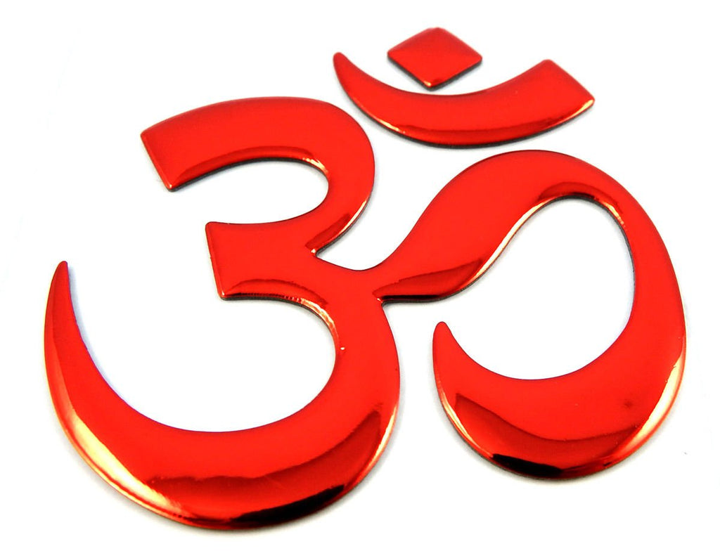 Aum Om Yoga RED Decal Emblem 3D Sticker for car Bike 2.5" Flexible