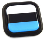 Estonia Flag Square Black rim Emblem Car 3D Decal Badge Hood Bumper sticker 2"