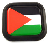Palestine Flag Square Black rim Emblem Car 3D Decal Badge Hood Bumper sticker 2"