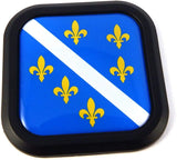 Bosnia Old Style Flag Square Black rim Emblem Car 3D Decal Badge Bumper 2"