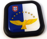 Azores Flag Square Black rim Emblem Car 3D Decal Badge Bumper Hood sticker 2"