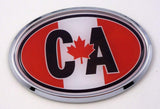 Canada CA Canadian Flag Car Chrome Emblem Bumper Sticker Flag Decal Oval