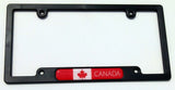 Canada Flag Black Plastic Car License Plate Frame Domed Colour Lens Canadian