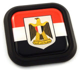 Egypt Flag Square Black rim Emblem Car 3D Decal Badge Hood Bumper sticker 2"