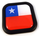 Chile Flag Square Black rim Emblem Car 3D Decal Badge Hood Bumper sticker 2"