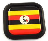 Uganda Flag Square Black rim Emblem Car 3D Decal Badge Hood Bumper sticker 2"