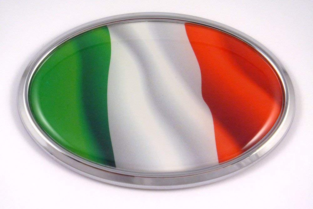 Italy Italian Flag Car Chrome Emblem Oval Decal 3D Bumper Sticker Sticker