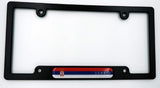 Serbia Black Plastic Car License Plate Frame with Domed Decal Insert Flag