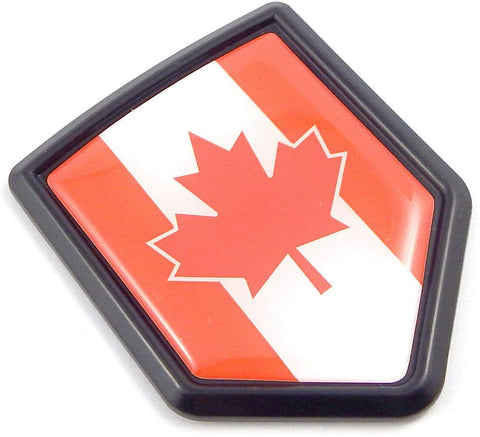 Canada Red Flag Black Shield Car Bike Decal Crest Emblem 3D Sticker