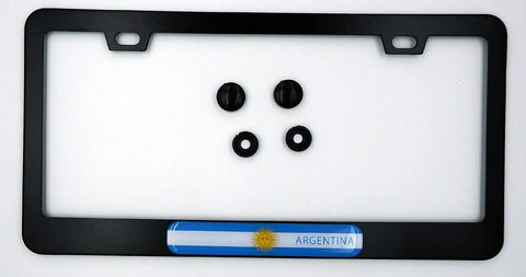 Argentina Flag Metal Black Aluminium Car License Plate Frame Holder