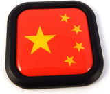 China Flag Square Black rim Emblem Car 3D Decal Badge Hood Bumper sticker 2"