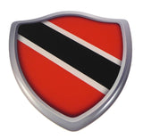 Trinidad Flag Shield Domed Decal 3D Look Edge Emblem Resin car Sticker 2.6"x3"