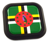Dominicana Flag Square Black rim Emblem Car 3D Decal Badge Hood Bumper sticker 2"