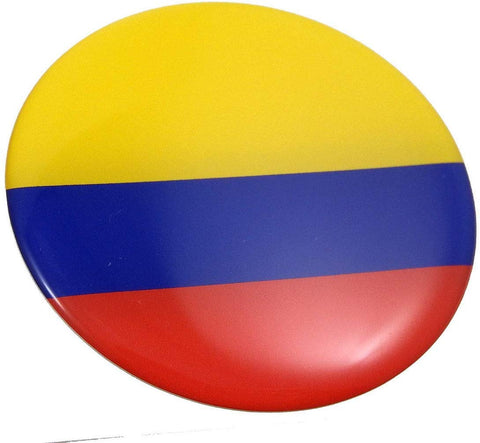 Colombia Flag Round Domed Decal Emblem Car Bike Sticker 2.44"