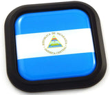 Nicaragua Flag Square Black rim Emblem Car 3D Decal Badge Hood Bumper sticker 2"