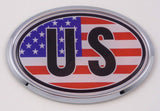 USA American US Car Chrome Emblem Bumper Sticker Flag Decal Oval