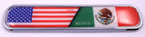 USA/Mexico Flag Chrome Emblem 3D auto Decal Sticker car Bike Boat 5.3"