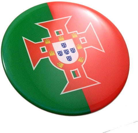 Portugal Portugese Round Domed Decal Emblem Car Bike 3D Sticker 2.44"