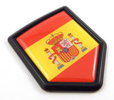 Spain Spanish Flag Black Shield Emblem Car Bike Decal Crest 3D Sticker