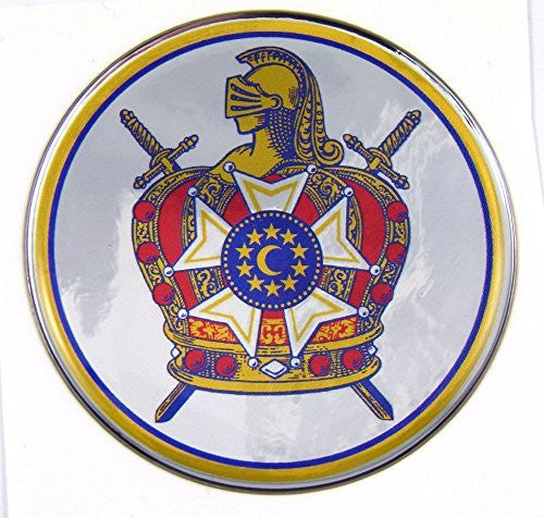 DeMolay Masonic Emblem domed decal on chrome Bike Motorcycle Car De-Molay