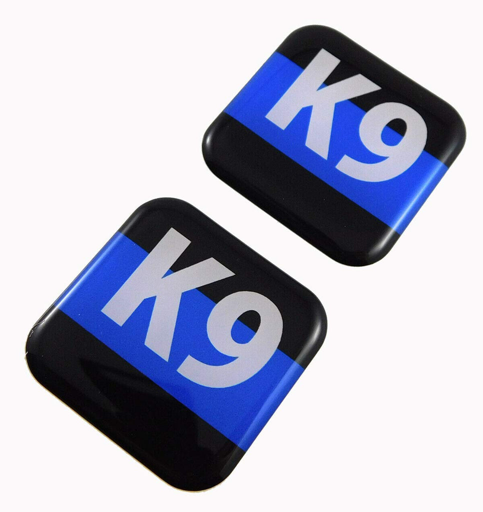 K9 Police k-9 Unit Flag Square Domed Decal car Bike Gel Stickers 1.5" 2pc