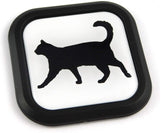 Cat pet line Square Black rim Emblem Car 3D Decal Badge Bumper 2"